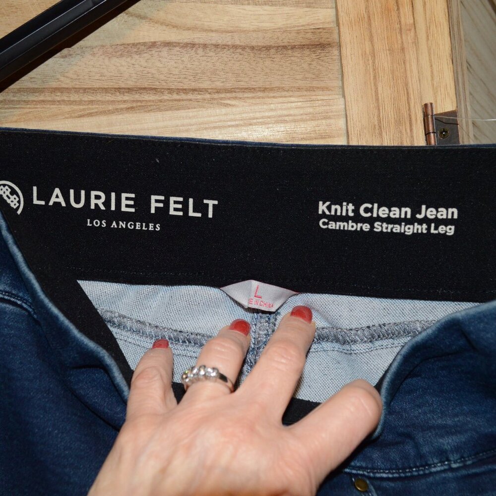 Laurie Felt L Knit Clean Jean Pull On Style Straight Legs - Picture 4 of 6